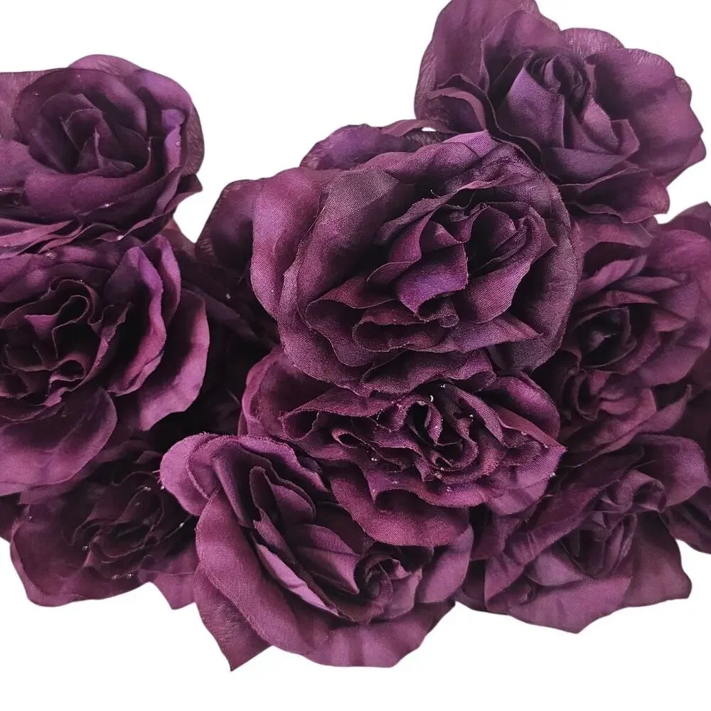 26 Plum Wine Purple Silk Rose Stems 3.5